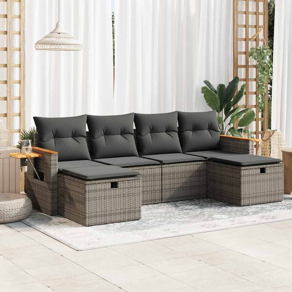 vidaXL Garden Sofa Set Gray