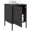 vidaXL Bedside Cabinet Black Steel Small Bedside Cabinet Rectangular