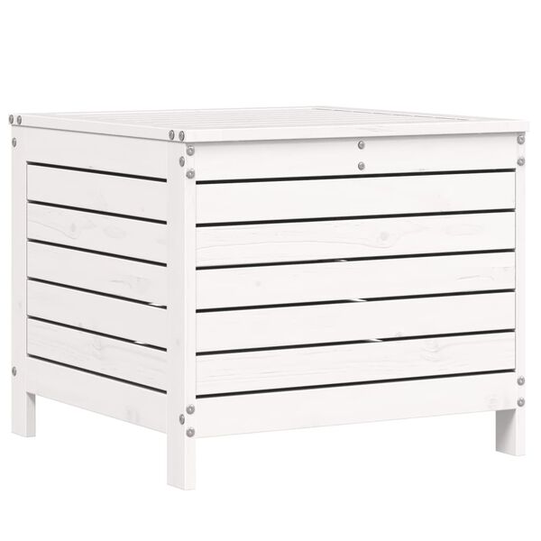vidaXL Garden Footstool White Solid Pine Wood Standard Modular