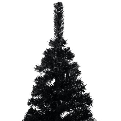 vidaXL Artificial Pre-lit Christmas Tree with Stand Black 47.2" PVC