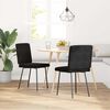 vidaXL Dining Chair Set of 2 Black Velvet (100% polyester), Plywood, Metal