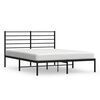 vidaXL Bed Frame Black Powder-Coated Steel Double Bed Frame