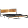 vidaXL Bed Frame Black Powder-coated metal, melamine coated MDF 79 x 79 in