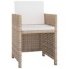 vidaXL Outdoor Dining Set Beige PE rattan Large Removable Covers