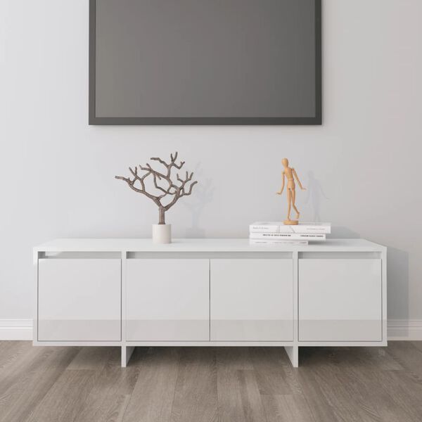 vidaXL TV Cabinet High gloss white Engineered wood Sleek TV Cabinet
