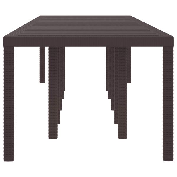 vidaXL Garden Dining Table Brown 137.80 x 39.37 x 28.74 in Poly Rattan