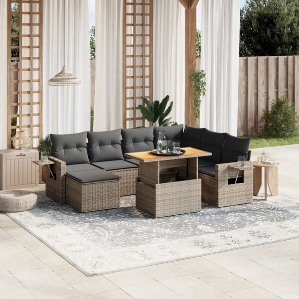 vidaXL Garden Sofa Set Grey, Dark Grey