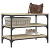 vidaXL Shoe Bench Sonoma Oak Engineered Wood, Metal Medium