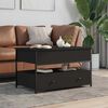 vidaXL Coffee Table Black Engineered wood Medium Adjustable Feet