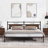 vidaXL Bed Frame Smoked oak Engineered wood and steel Full Bed Frame
