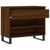 vidaXL Shoe Cabinet Brown Oak Engineered wood, metal Medium Shoe Cabinet