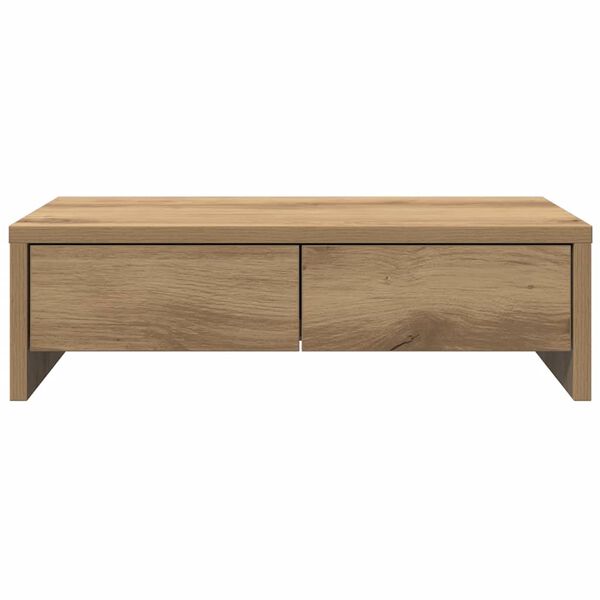 vidaXL Monitor Stand with Drawers Artisian Oak 19.7x10.6x5.9" Engineered Wood