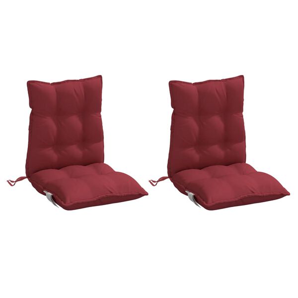 vidaXL Lowback Chair Cushion Set of 2 Wine Red