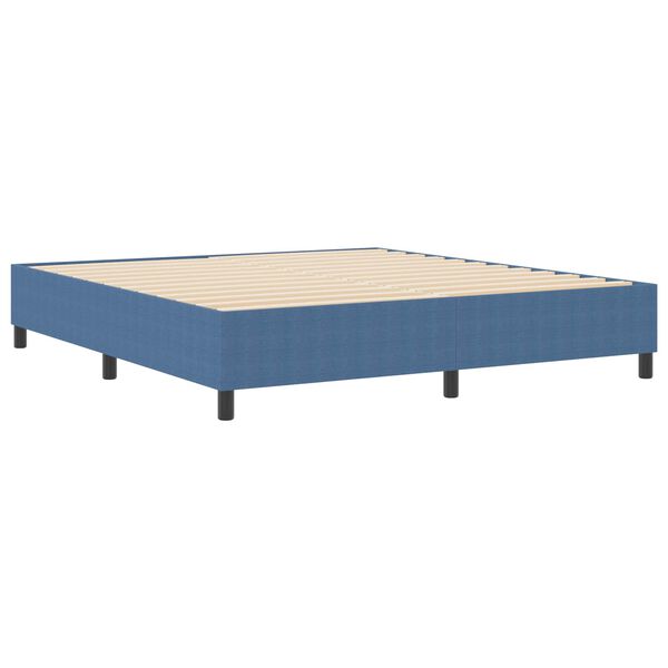 vidaXL Platform Bed Frame Blue 70.87 x 78.74 in Fabric