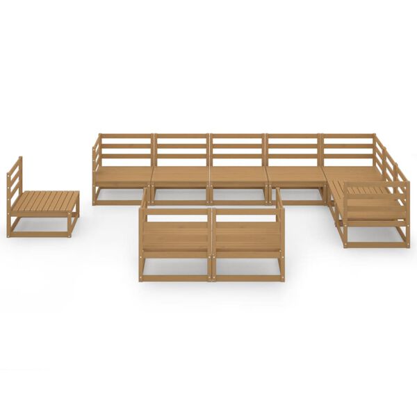 vidaXL Garden Lounge Set Honey Brown Solid Pine Wood Medium Modular