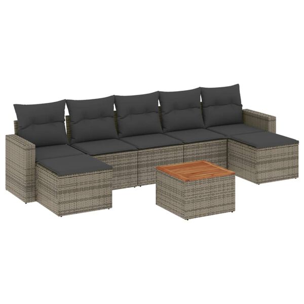 vidaXL Garden Sofa Set Grey, Dark Grey