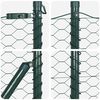 vidaXL Fence Post Green 328.08 x 1.64 ft (1.42 in mesh) Steel and PVC