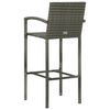 vidaXL Garden Bar Set Grey PE rattan Standard Durable Outdoor Bar Set
