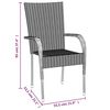 vidaXL Garden Dining Set Grey PE rattan, powder-coated steel, tempered glass