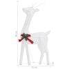 vidaXL Christmas Reindeer Family 106.3"x2.8"x35.4" White Cold White Mesh