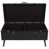 vidaXL Coffee Table Black MDF, Faux Leather, Steel 40.2 x 20.1 x 18.9 in