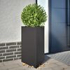 vidaXL Garden Planter Black Steel 19.7 x 16.9 x 29.5 in Durable