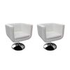 vidaXL Armchairs Set of 2 White Synthetic leather, chrome steel Medium
