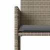 vidaXL Patio Sofa 2-Seater with Table and Stools Grey Poly Rattan