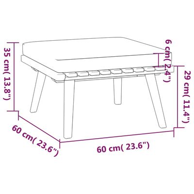 vidaXL 11 Piece Patio Lounge Set with Cushions Solid Acacia Wood