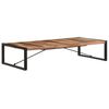 vidaXL Coffee Table Natural Wood, Black Solid Acacia Wood, Rubberwood, Steel