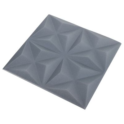 vidaXL 3D Wall Panels 48 pcs 19.7"x19.7" Origami Gray 129.2 ft²