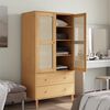 vidaXL Wardrobe Brown Solid pine wood Wardrobe Rectangular Modern