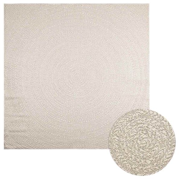 vidaXL Rug Cream Polypropylene 94.5 x 94.5 in UV-resistant materials