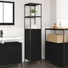 vidaXL Bathroom Cabinet Black oak Engineered wood Medium Adjustable Feet