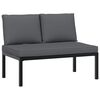vidaXL Garden Sofa Set Black, Brown, Anthracite