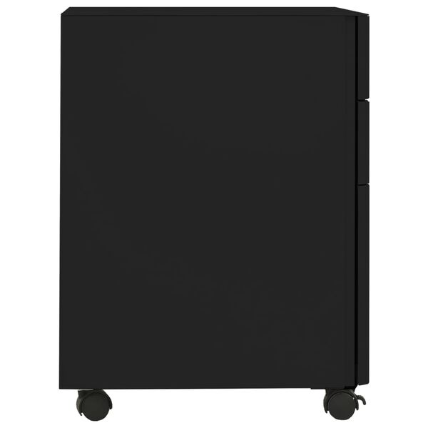 vidaXL File Cabinet Black Steel File Cabinet Rectangular Modern