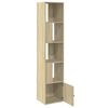 vidaXL Bookcase Sonoma oak Engineered wood 15.7x14.2x74.4 in Bookcase