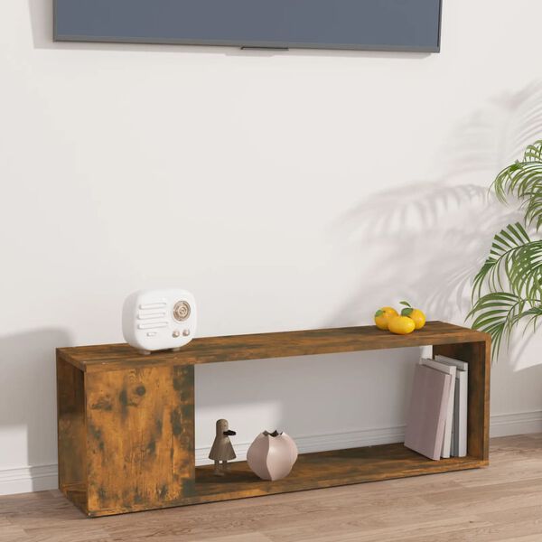 vidaXL TV Cabinet Smoked Oak Engineered Wood 39.4 x 9.4 x 12.6 in