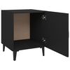 vidaXL Bedside Cabinet Set of 2 Black Engineered wood, Metal Standard