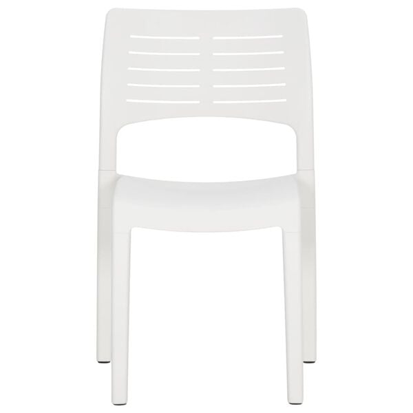 vidaXL Garden Chair Set of 2 White Polypropylene Standard Stackable
