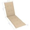 vidaXL Patio Deck Chair with Footrest and Cushion Solid Wood Acacia