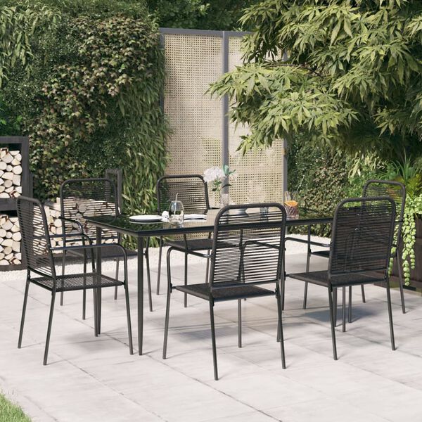 vidaXL Garden Dining Set Black