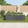 vidaXL Garden Raised Bed Grey Galvanized Steel 126.0 x 31.9 x 31.9 in