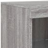 vidaXL Sideboard Set of 3 Gray sonoma Engineered wood, glass Large
