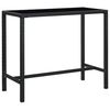 vidaXL Garden Bar Set Black PE rattan, powder-coated steel, tempered glass
