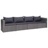 vidaXL Garden Lounge Set Grey PE rattan, Powder-coated steel, Glass
