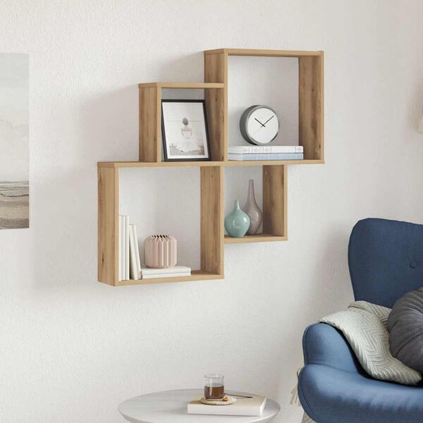 vidaXL Wall Shelf Artisan Oak Engineered Wood Medium Wall Shelf