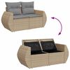 vidaXL Garden Sofa Set Beige PE Rattan 9 Piece Adjustable Feet