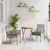 vidaXL Garden Bistro Set 3 pcs Grey Poly Rattan
