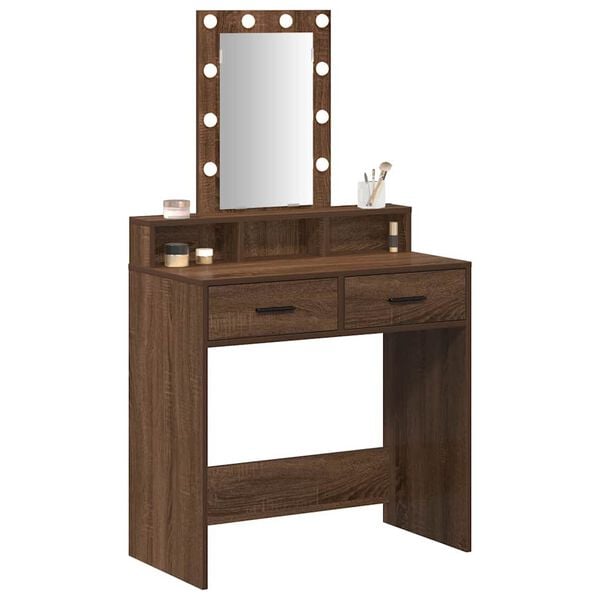 vidaXL Dressing Table Brown 79 x 41 x 140 cm Engineered wood